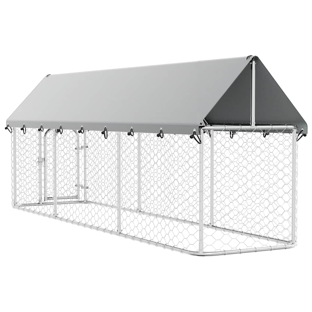Vanjski kavez za pse s krovom 400 x 100 x 150 cm