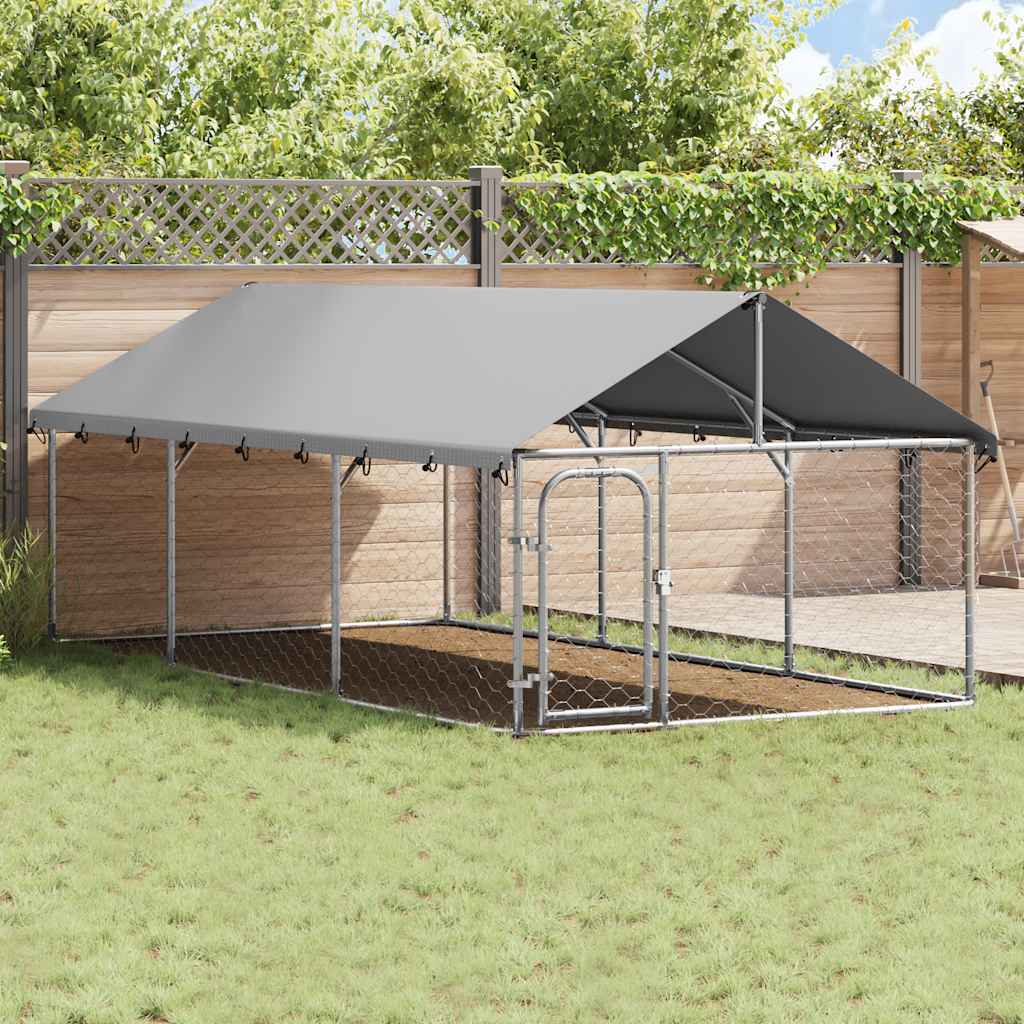 Vanjski kavez za pse s krovom 400 x 200 x 150 cm