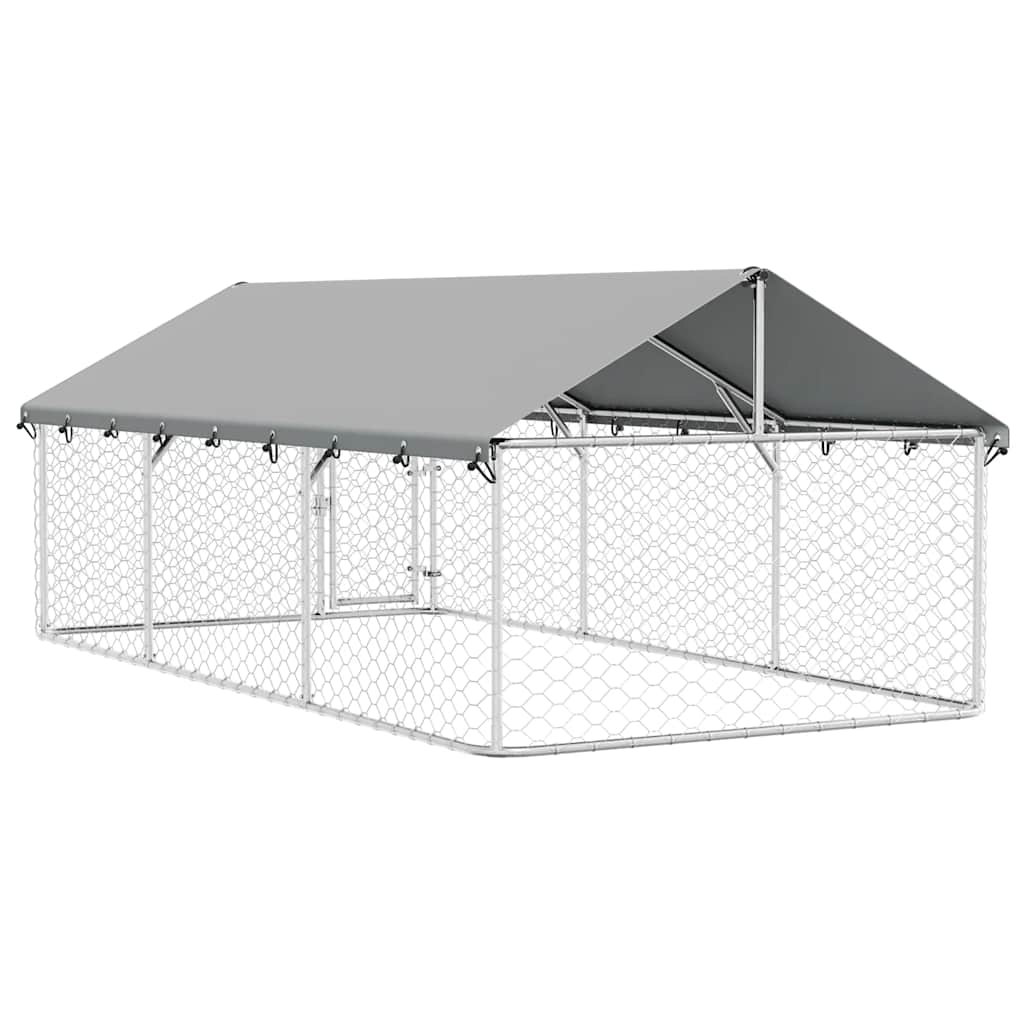 Vanjski kavez za pse s krovom 400 x 200 x 150 cm