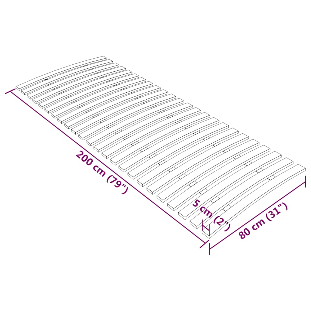 Zamjenske letvice za krevet s 24 letvice 80x200 cm