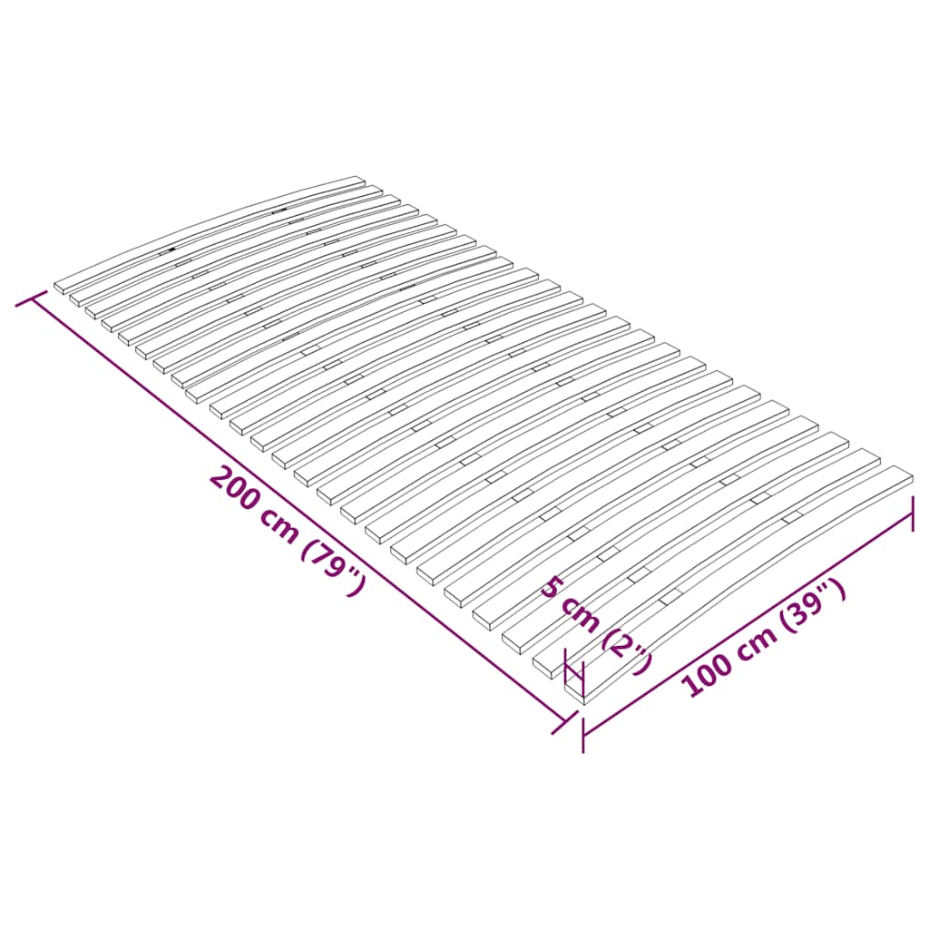 Zamjenske letvice za krevet s 24 letvice 100x200 cm