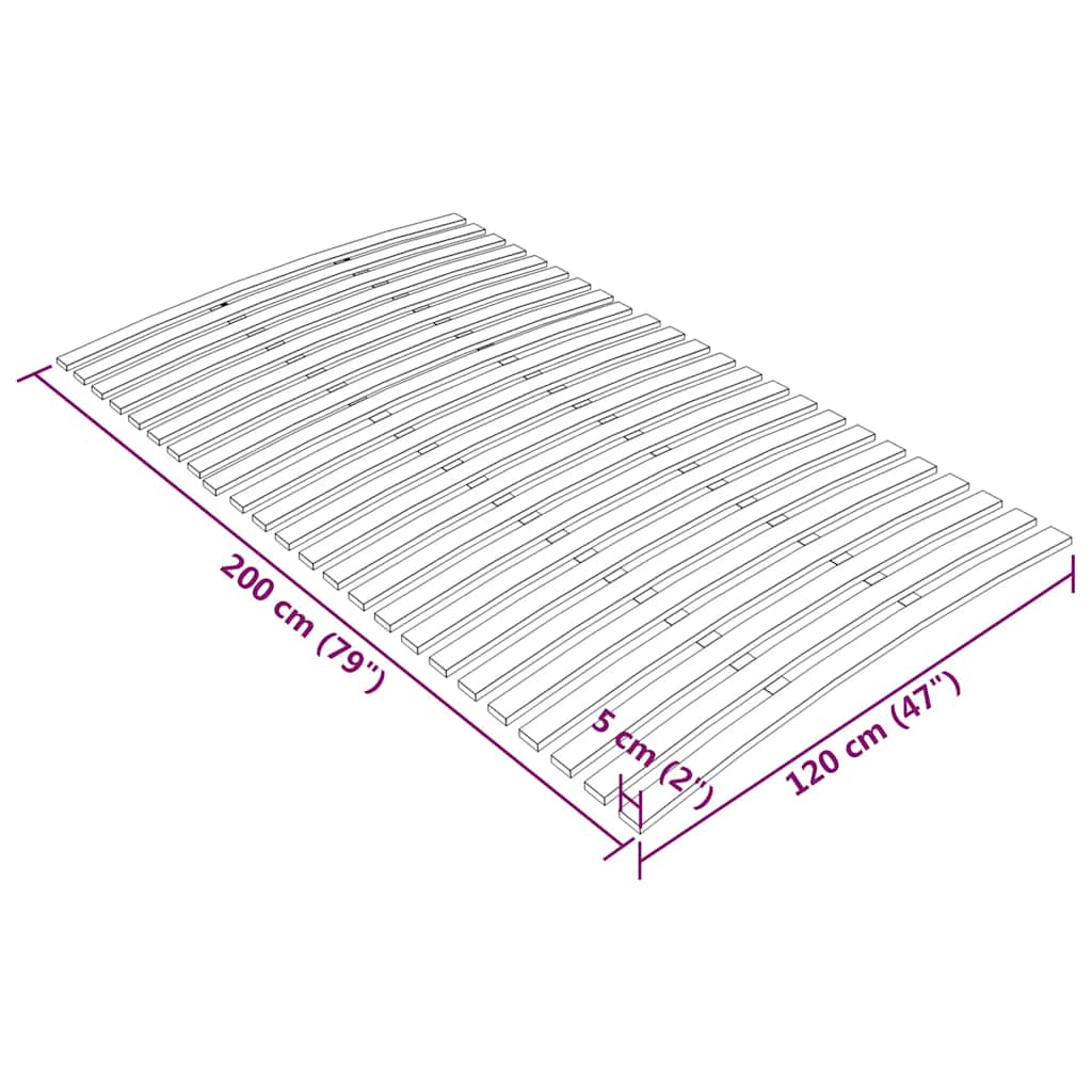 Zamjenske letvice za krevet s 24 letvice 120x200 cm