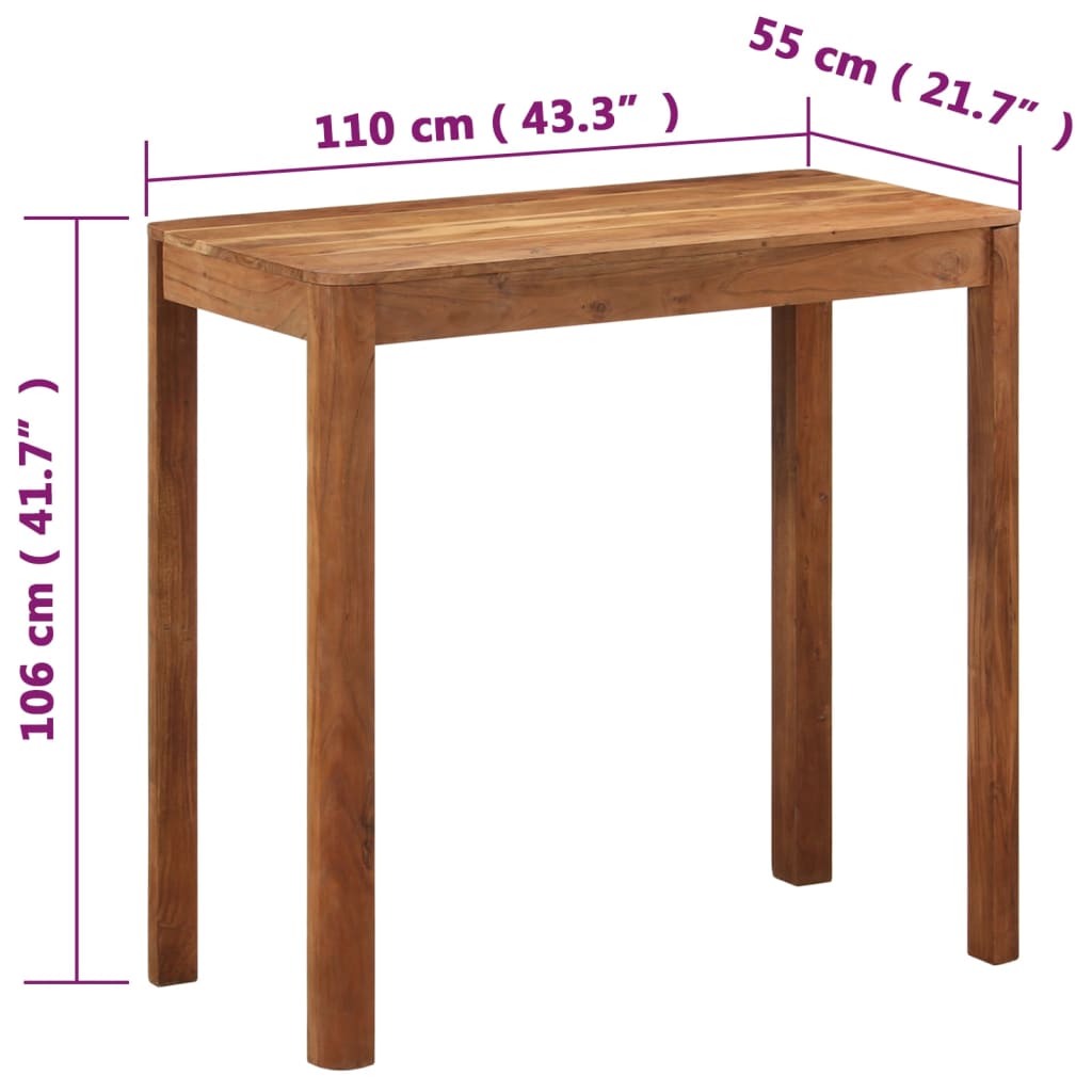 Barski stol od drva bagrema s premazom boje meda 110x55x106 cm