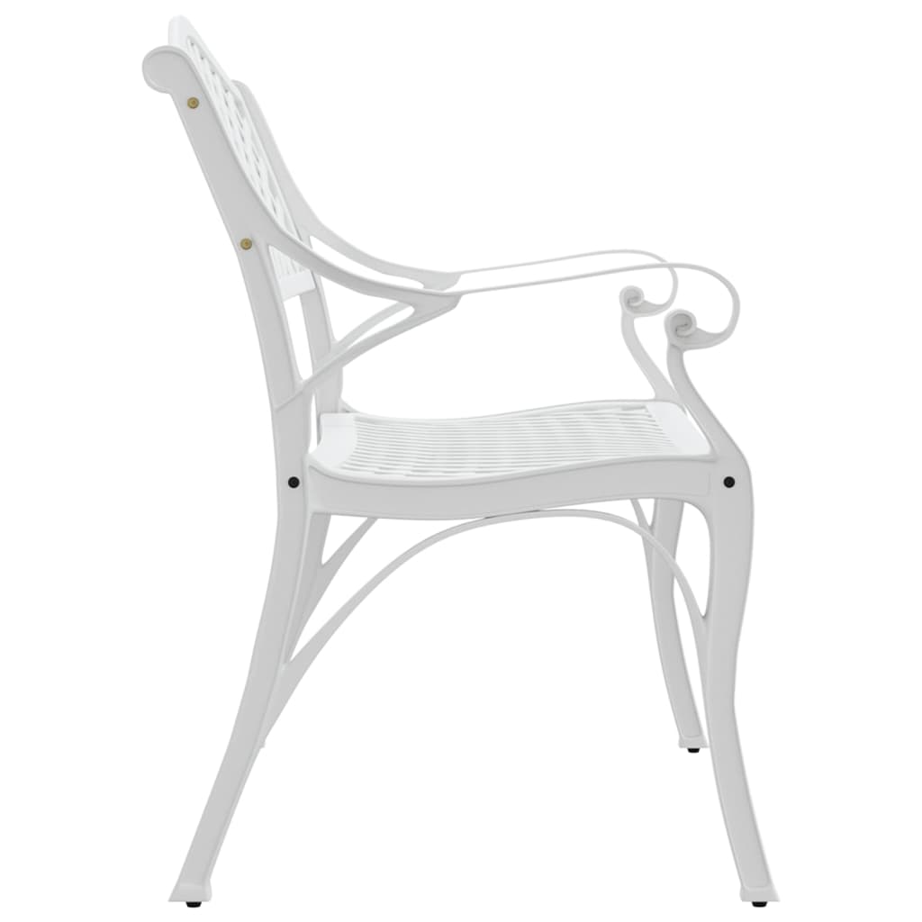 Vrtna klupa 102 cm od lijevanog aluminija bijela