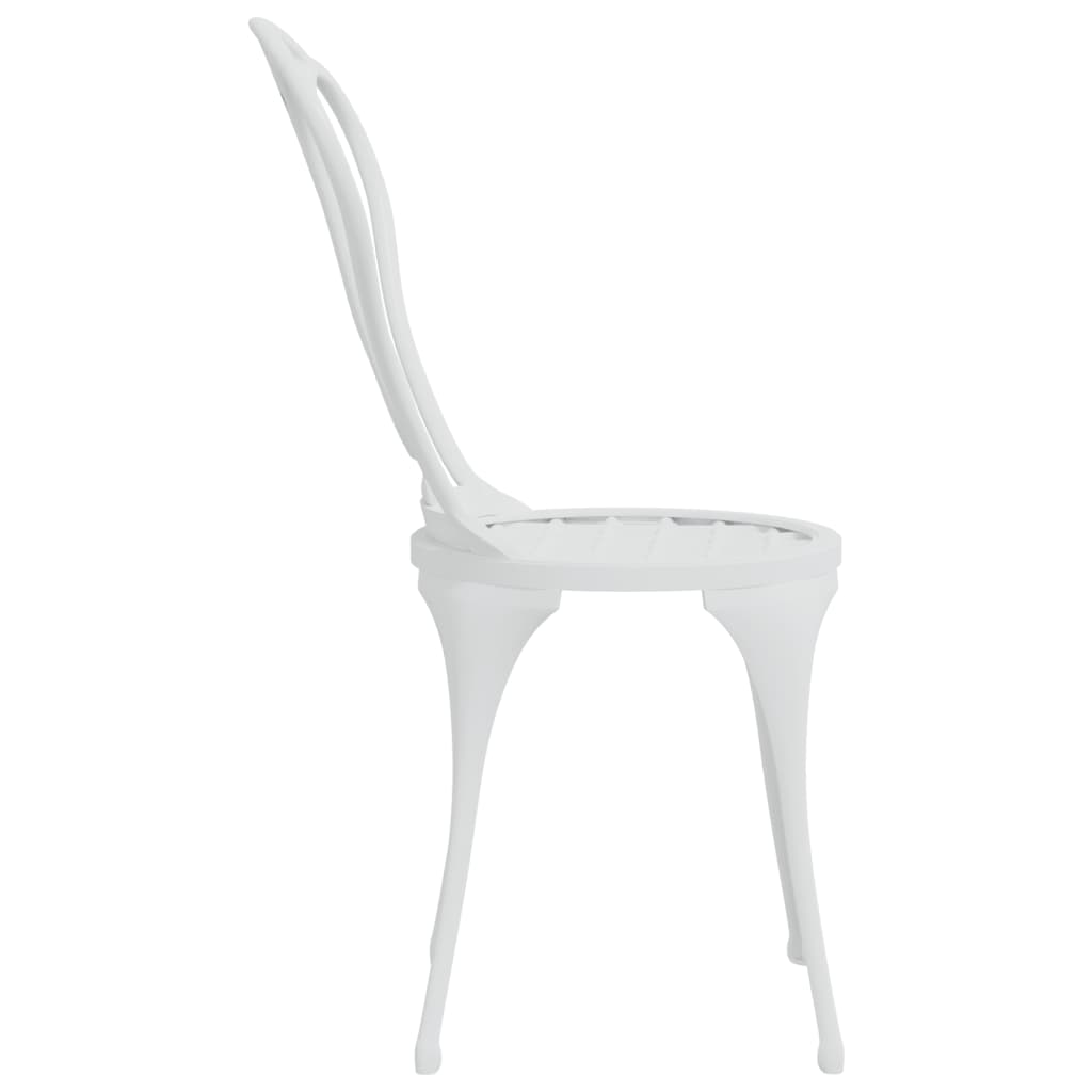 3-dijelni bistro set od lijevanog aluminija bijeli