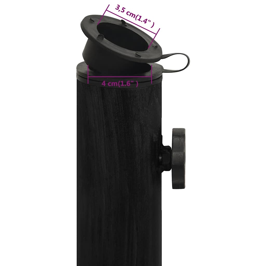 Stalak za suncobran crni 45 x 45 x 30 cm od lijevanog željeza