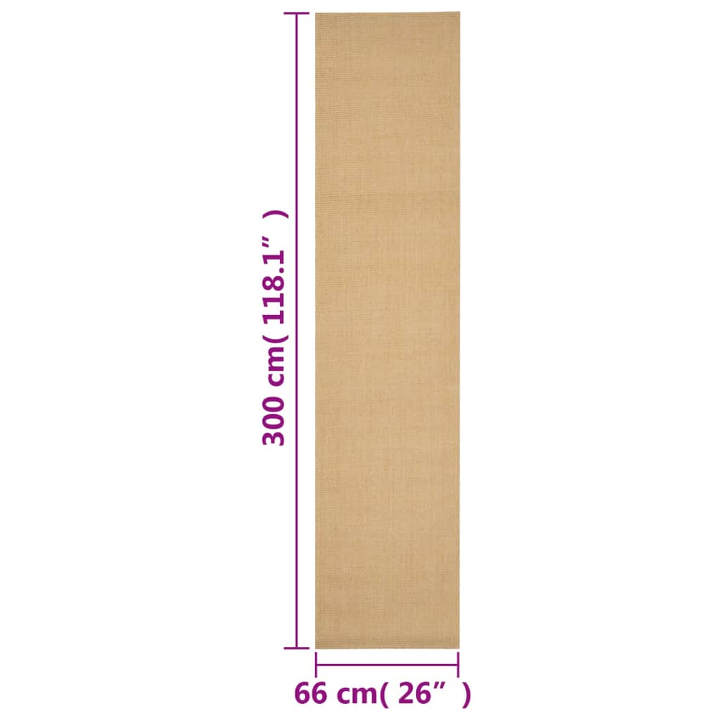 Tepih od prirodnog sisala 66 x 300 cm