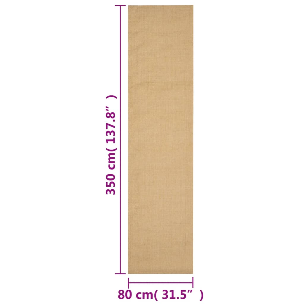 Tepih od prirodnog sisala 80 x 350 cm