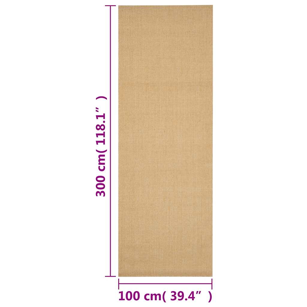 Tepih od prirodnog sisala 100 x 300 cm