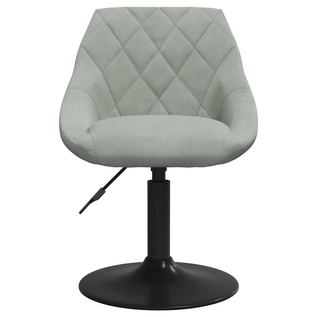 Okretne blagovaonske stolice 4 kom svjetlosive baršunaste