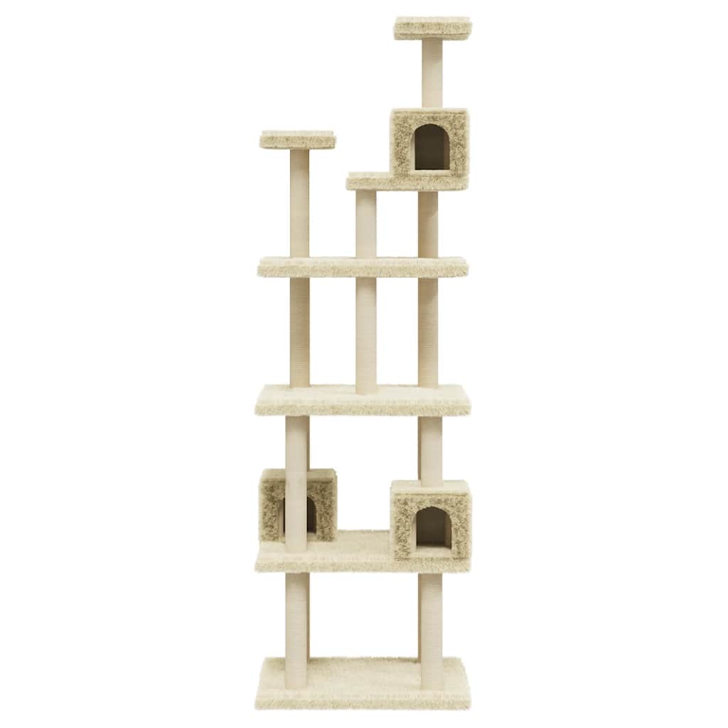Penjalica za mačke sa stupovima za grebanje krem 188 cm
