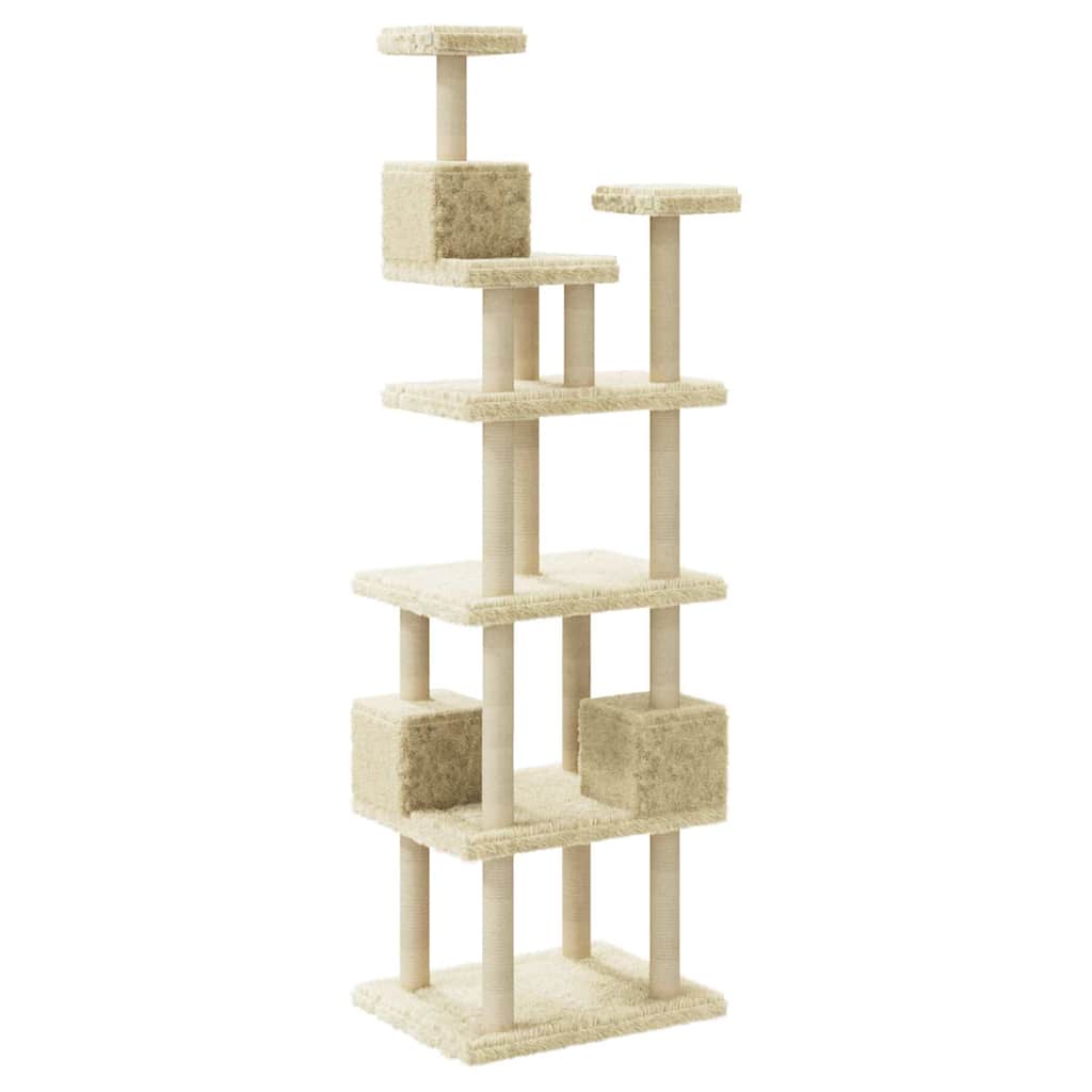 Penjalica za mačke sa stupovima za grebanje krem 188 cm