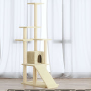 Penjalica za mačke sa stupovima za grebanje krem 155 cm