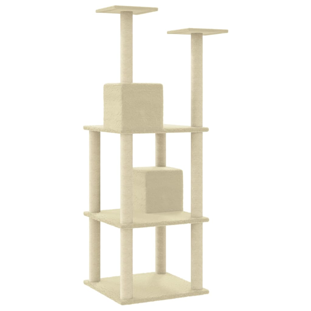 Penjalica za mačke sa stupovima za grebanje krem 141 cm