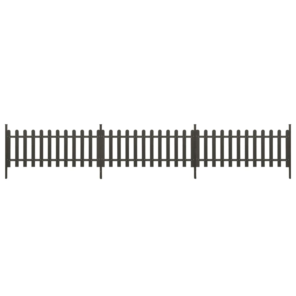 Ograda od kolaca sa stupovima 3 kom WPC 614 x 80 cm