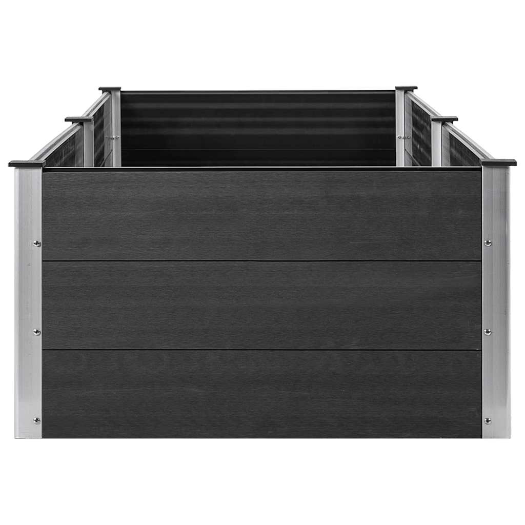 Povišena vrtna gredica 200 x 100 x 54 cm WPC siva