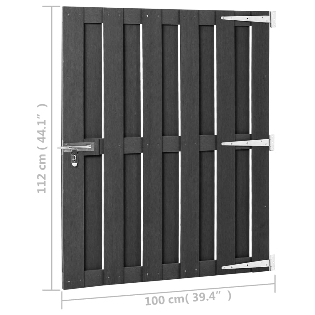 Vrtna vrata od WPC-a 100 x 112 cm siva