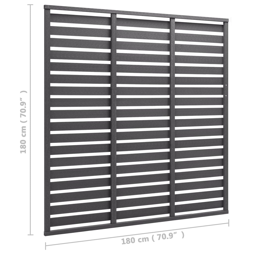 Panel za ogradu WPC 180 x 180 cm sivi