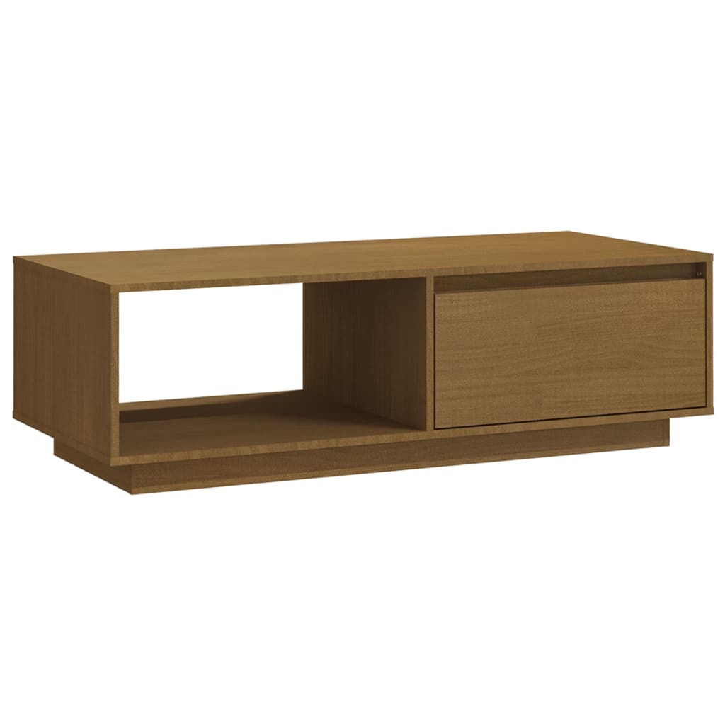 Stolić za kavu boja meda 110 x 50 x 33,5 cm od masivne borovine