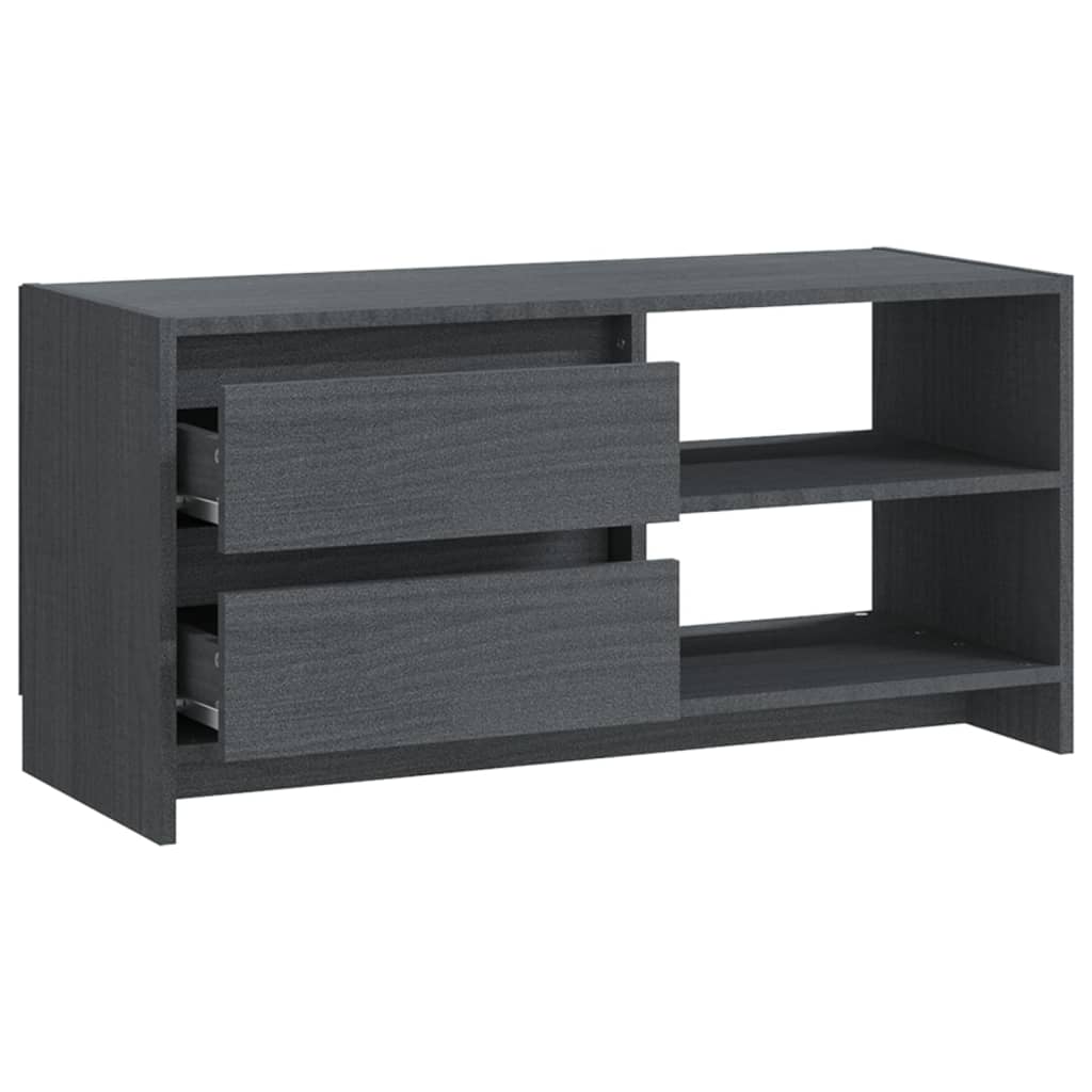 TV ormarić sivi 80 x 31 x 39 cm od masivne borovine