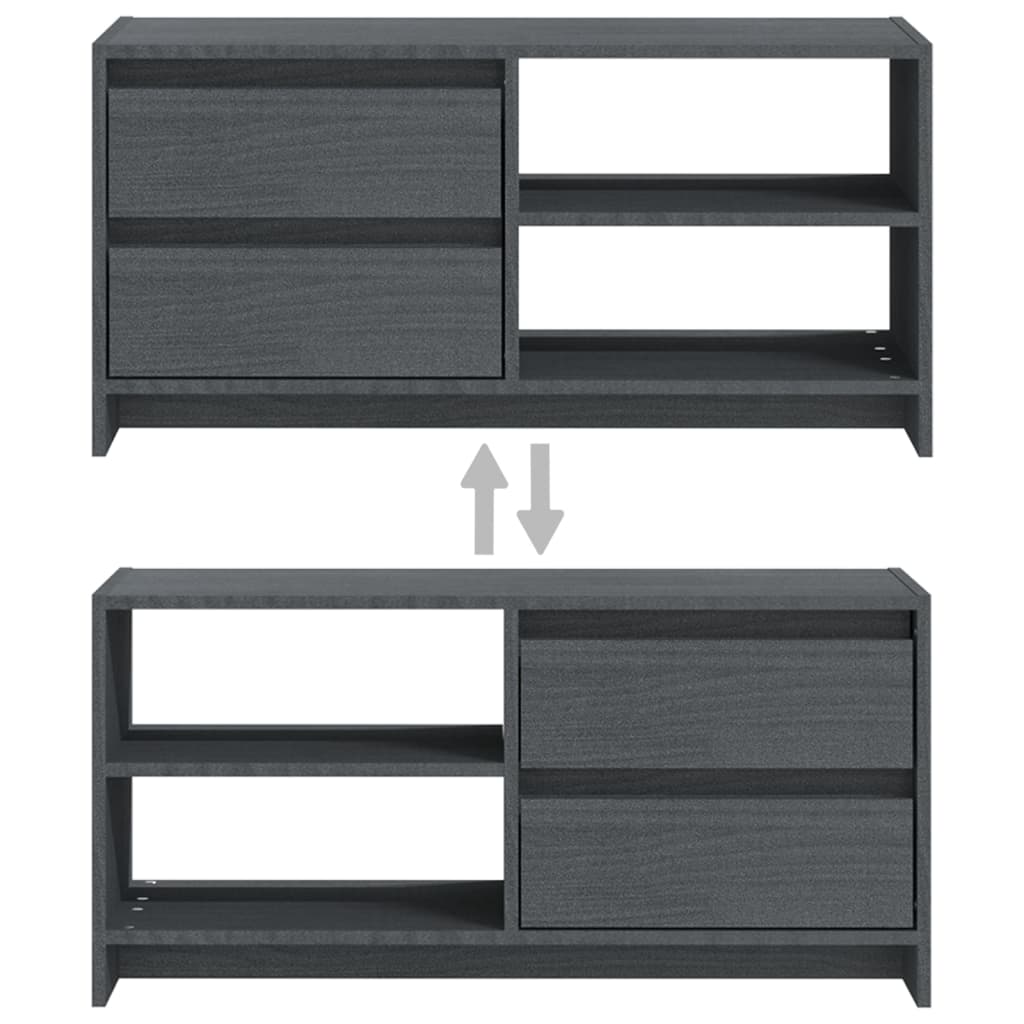 TV ormarić sivi 80 x 31 x 39 cm od masivne borovine