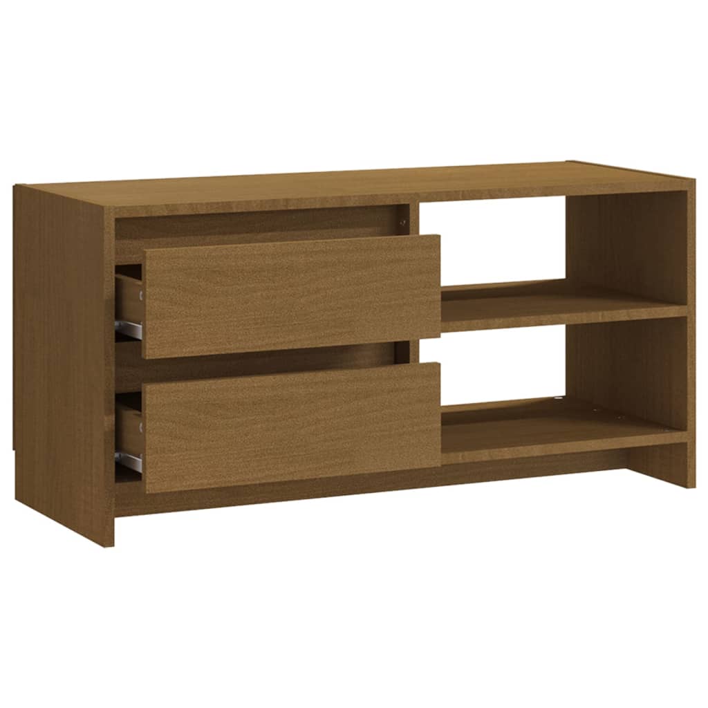 TV ormarić smeđa boja meda 80 x 31 x 39 cm od masivne borovine