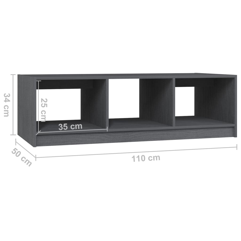 Stolić za kavu sivi 110 x 50 x 34 cm od masivne borovine
