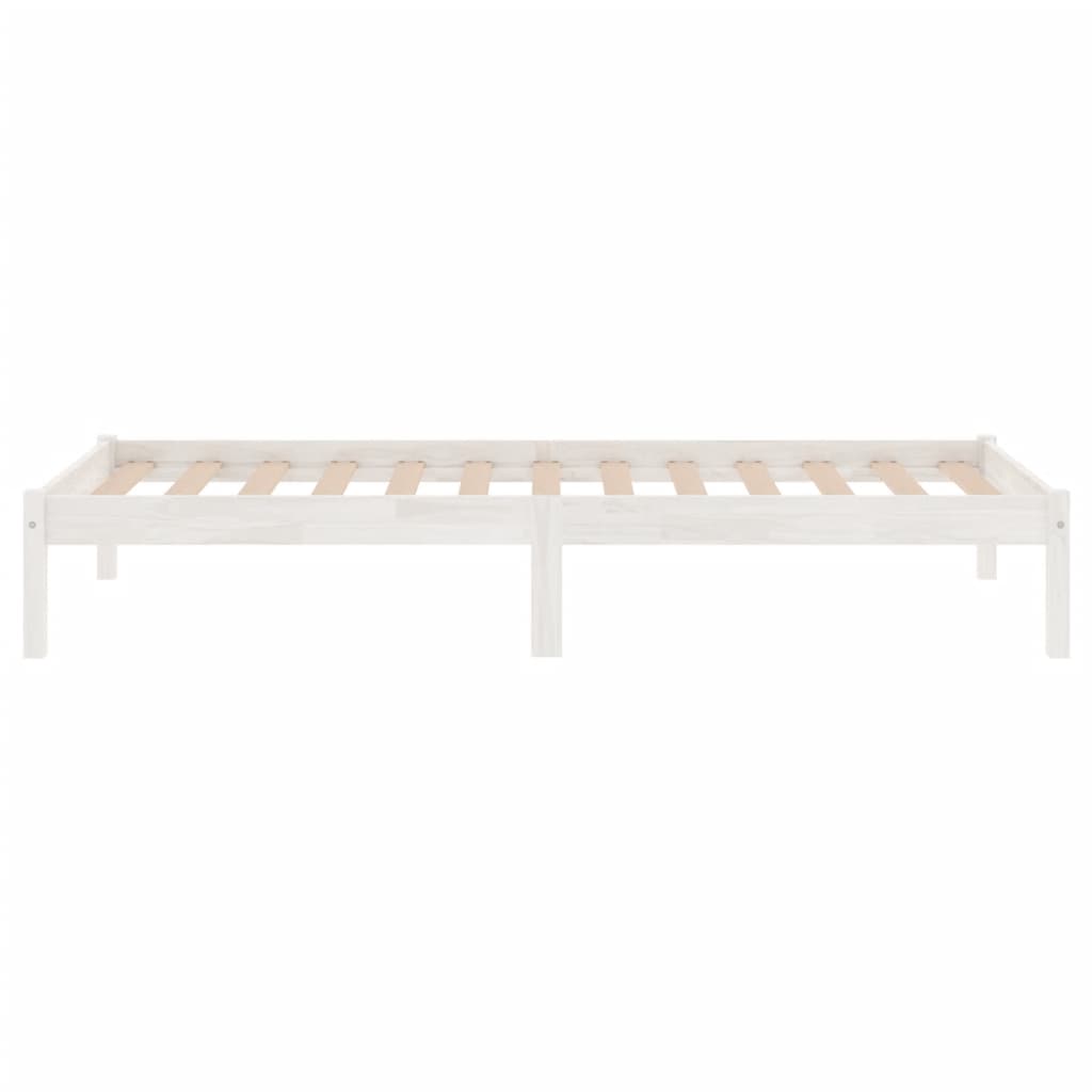 Okvir za krevet od masivne borovine bijeli 100 x 200 cm