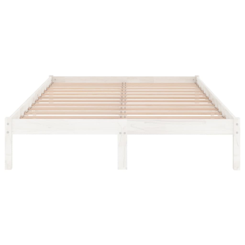 Okvir za krevet od masivne borovine bijeli 120 x 200 cm