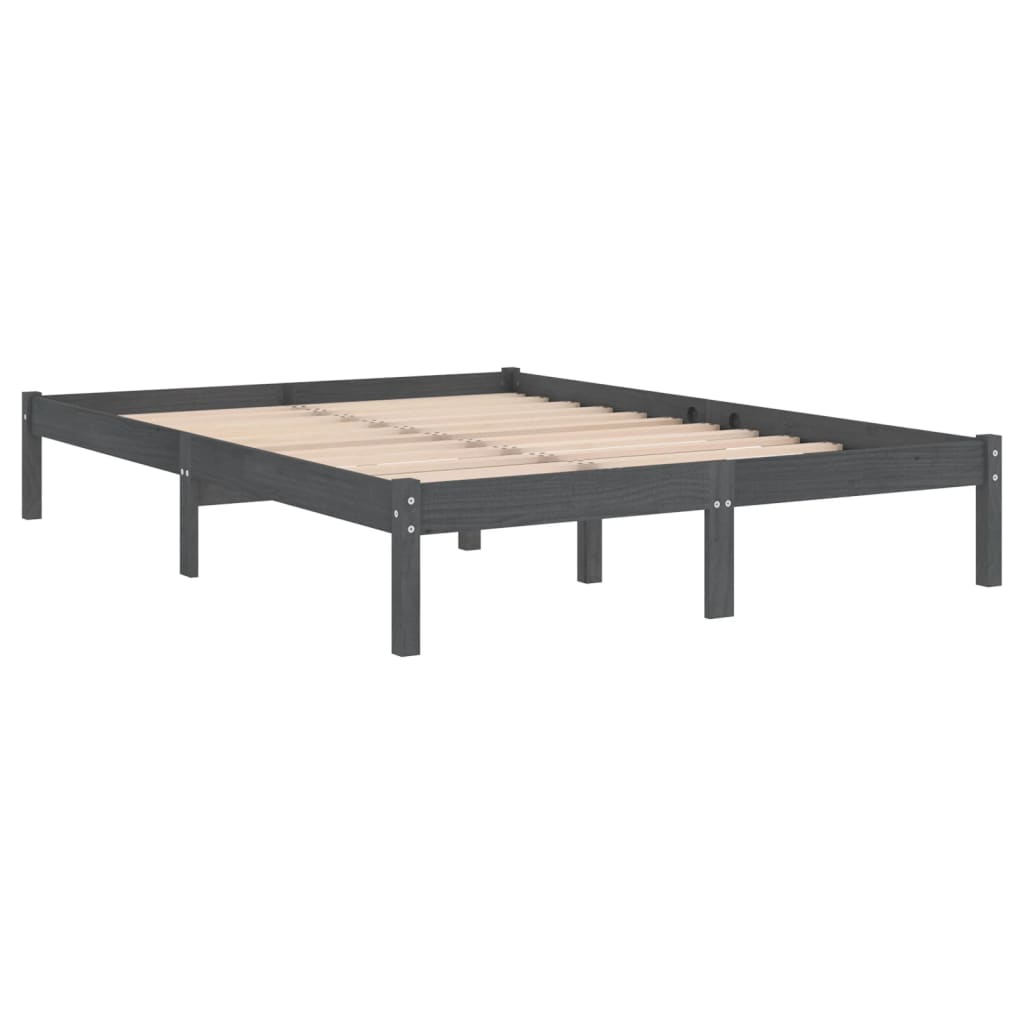 Okvir za krevet od masivne borovine sivi 200 x 200 cm