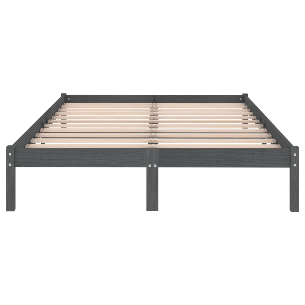 Okvir za krevet od masivne borovine sivi 200 x 200 cm