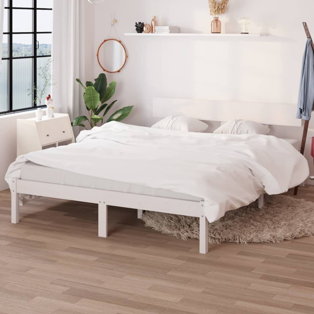 Okvir za krevet masivno drvo bijeli 120x190 cm mali bračni