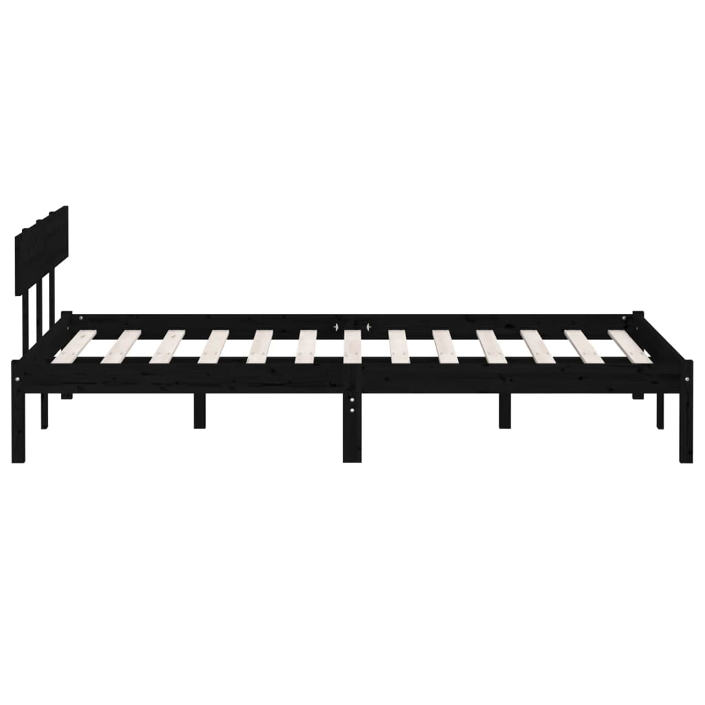 Okvir za krevet od masivne borovine crni 120 x 200 cm