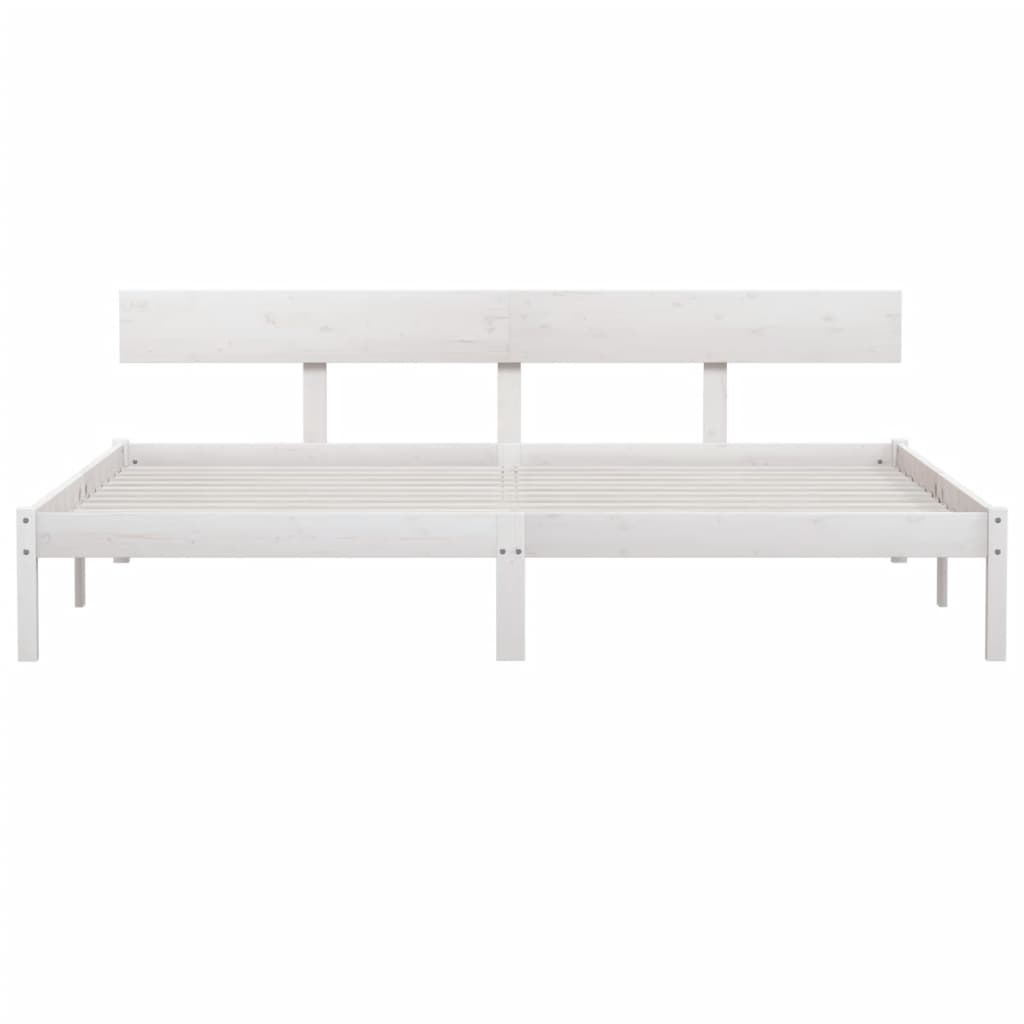 Okvir za krevet od borovine bijeli 180 x 200 cm Super King