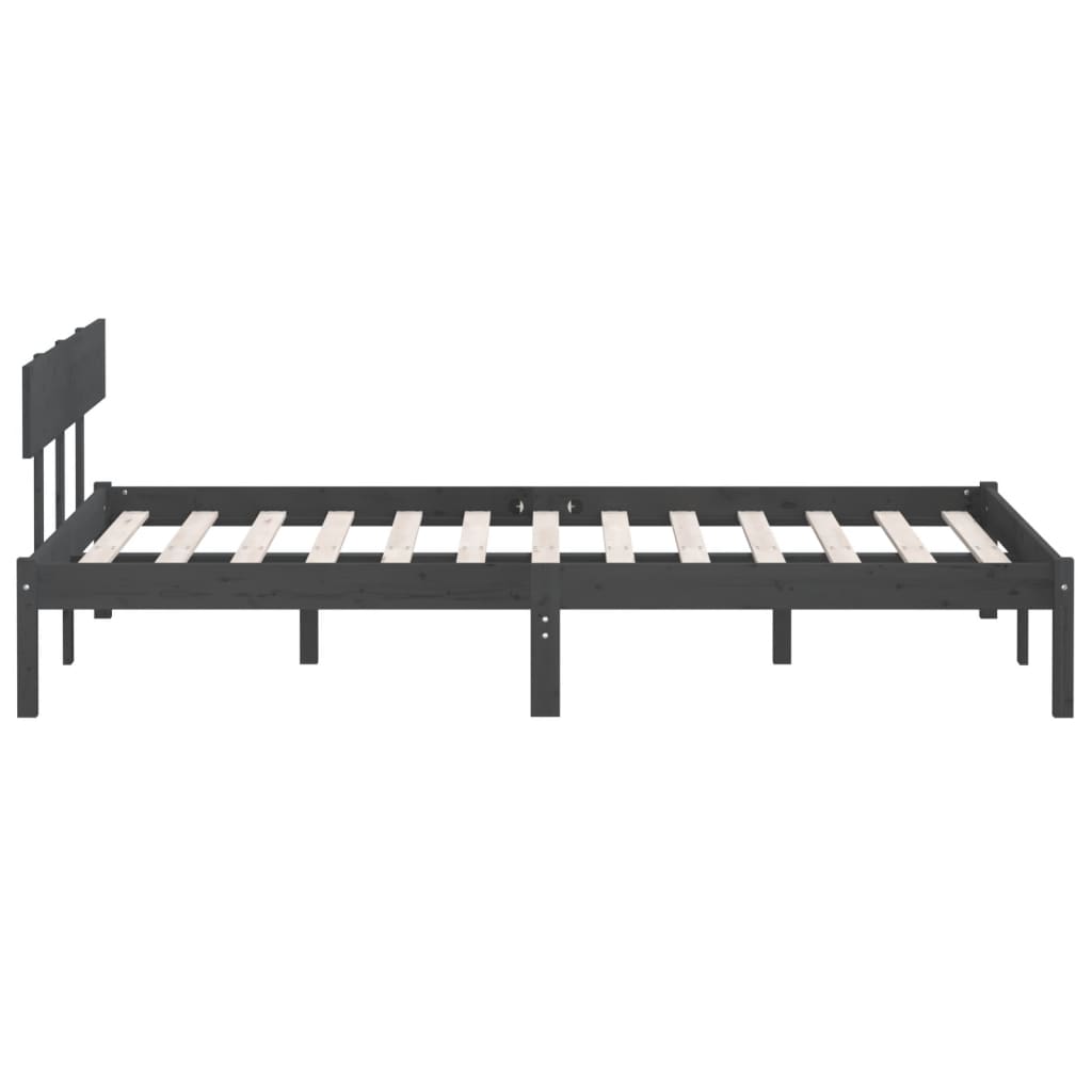 Okvir za krevet od masivne borovine sivi 200 x 200 cm