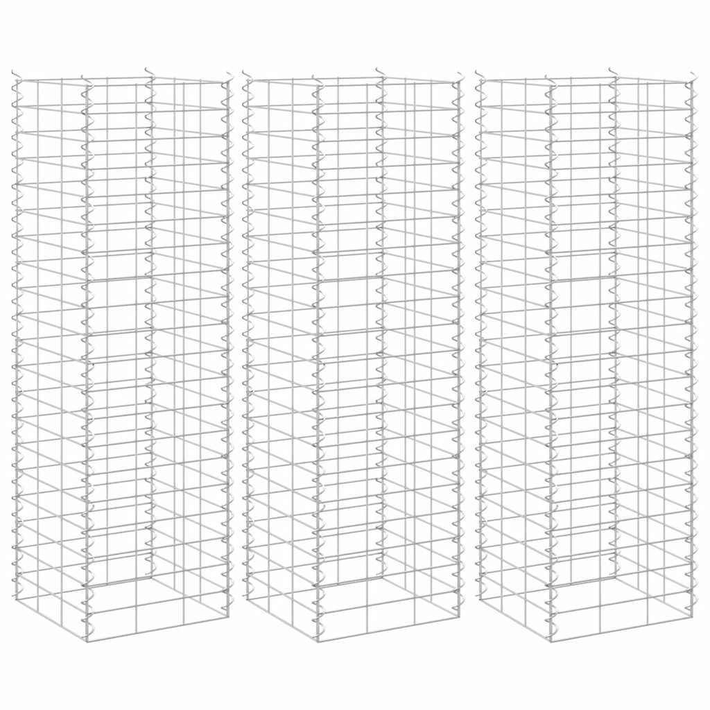 Gabionske povišene gredice 3 kom 30 x 30 x 100 cm željezne