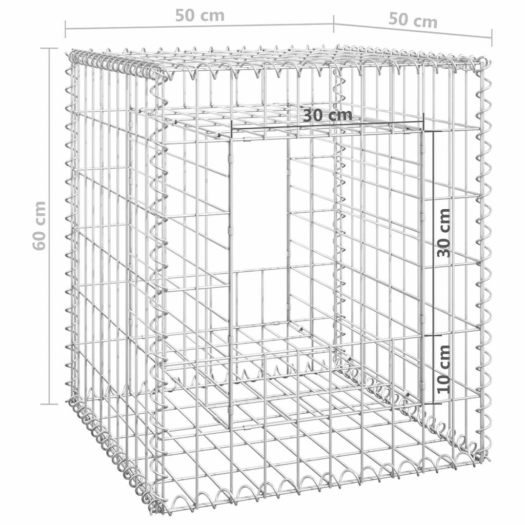 Gabionske stupne košare 2 kom 50 x 50 x 60 cm željezne