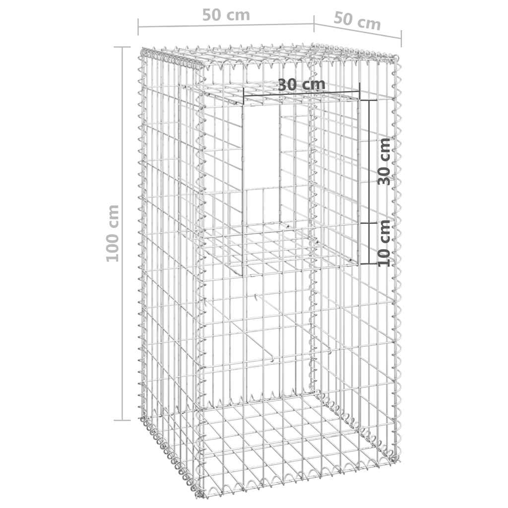 Gabionske stupne košare 2 kom 50 x 50 x 100 cm željezne