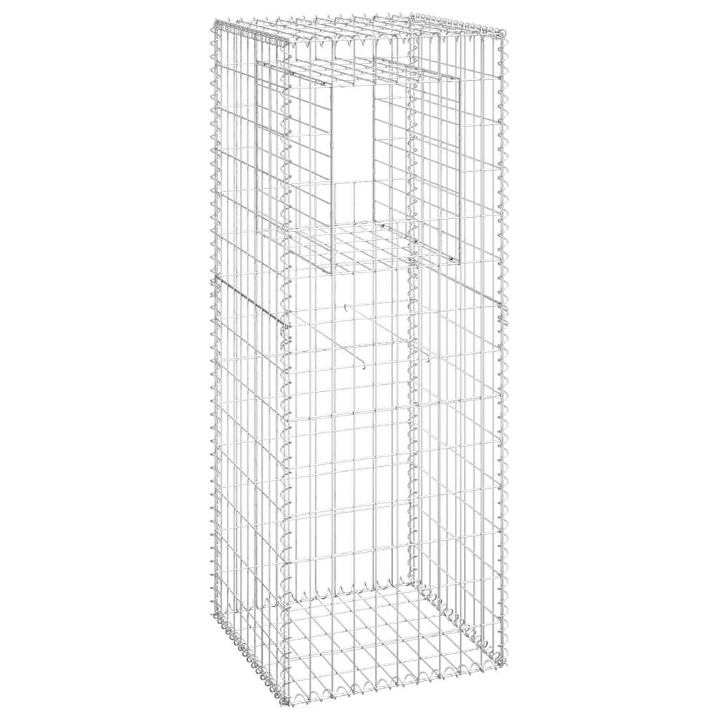 Gabionske stupne košare 2 kom 50 x 50 x 140 cm željezne