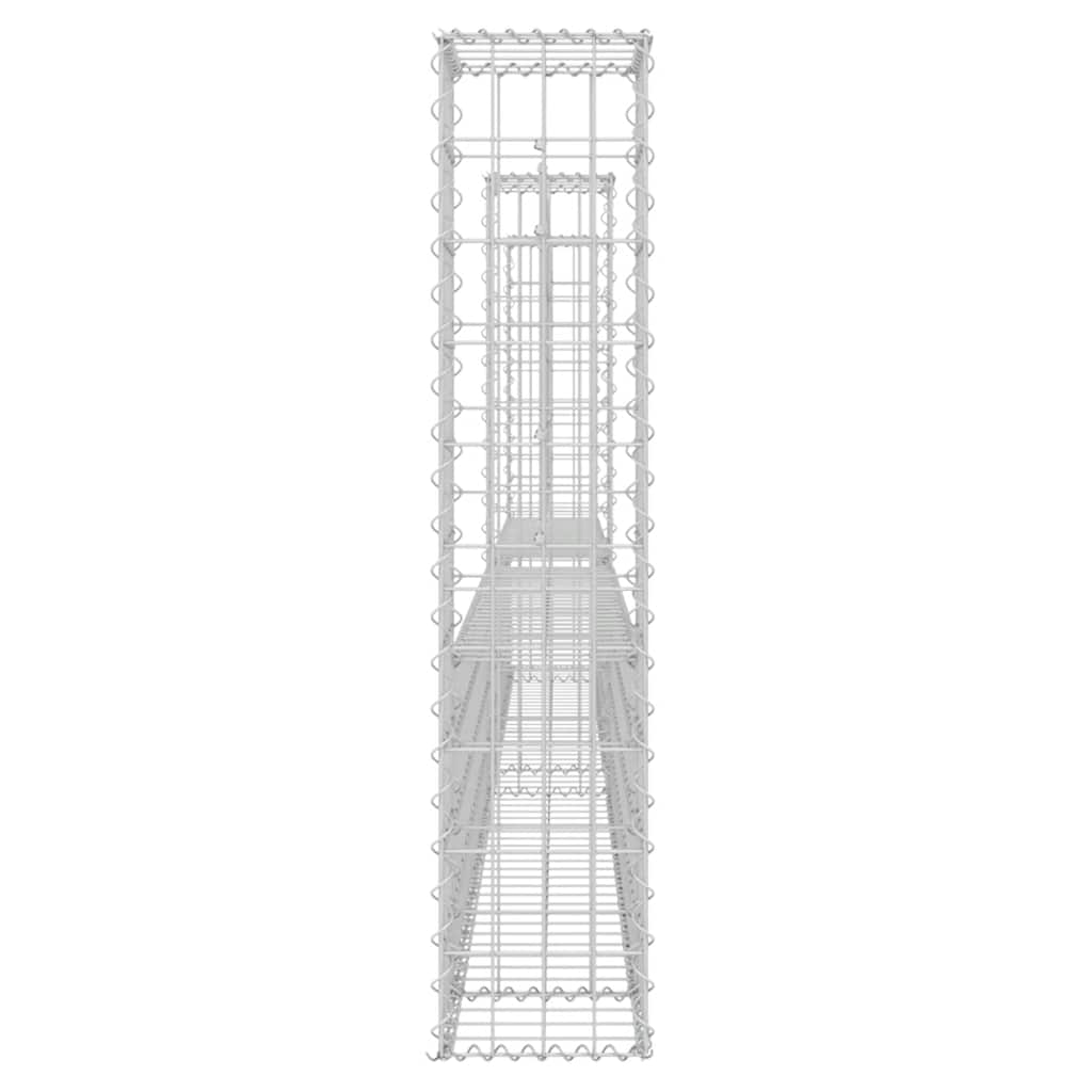 Gabionska košara U-oblika s 3 stupa 260 x 20 x 100 cm željezna