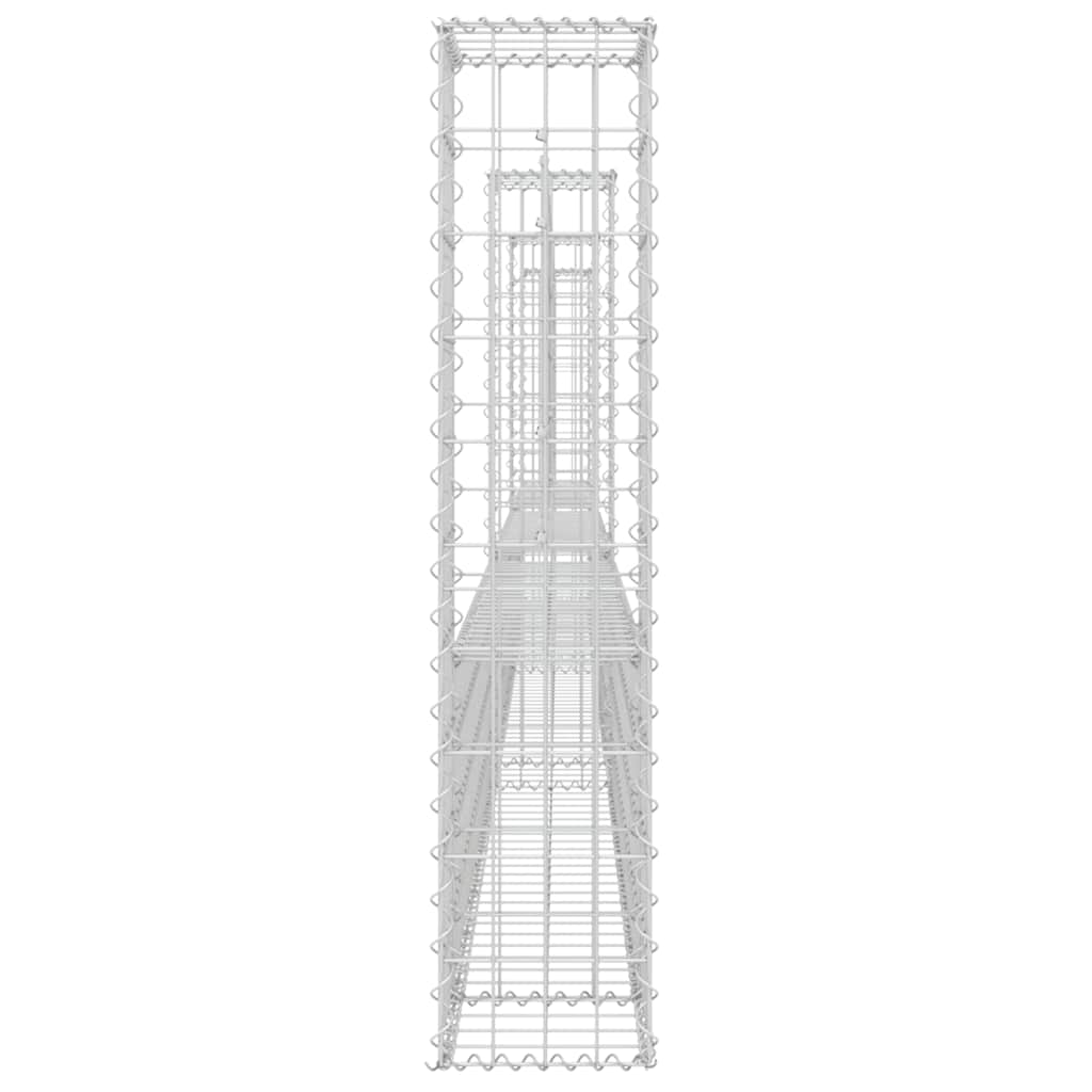 Gabionska košara U-oblika s 4 stupa 380 x 20 x 100 cm željezna