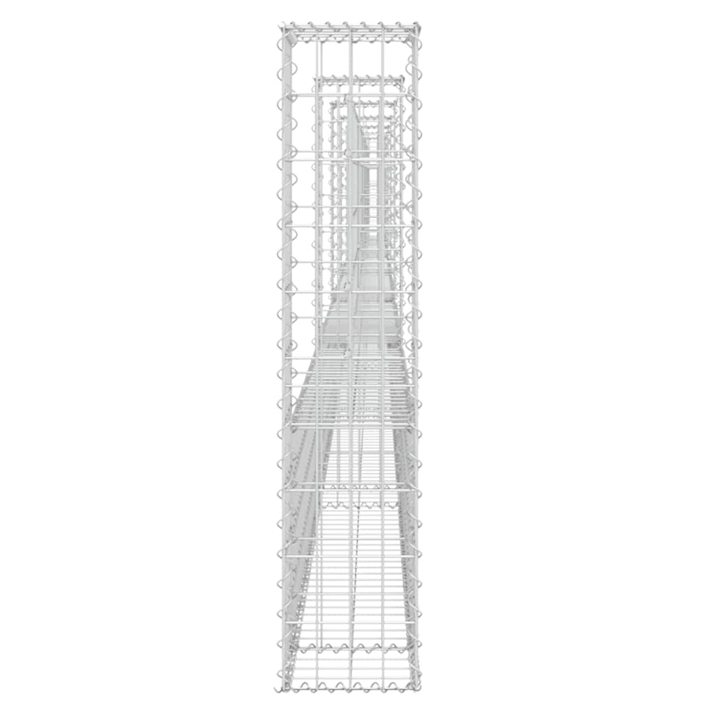 Gabionska košara U-oblika sa 6 stupova 620x20x100 cm željezna