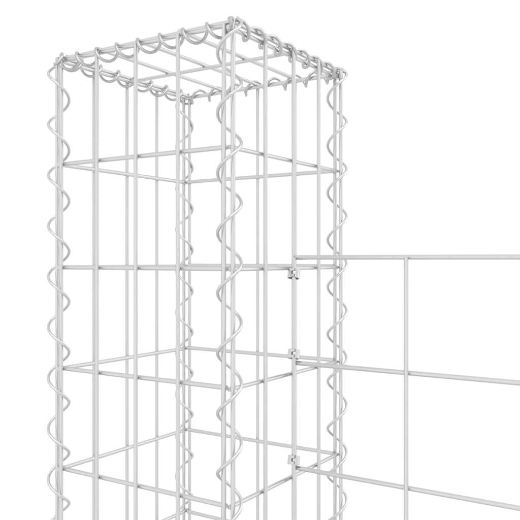 Gabionska košara U-oblika s 2 stupa 140 x 20 x 150 cm željezna