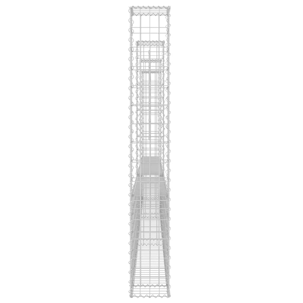 Gabionska košara U-oblika s 4 stupa 380 x 20 x 150 cm željezna
