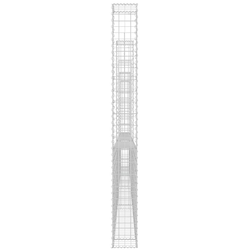 Gabionska košara U-oblika s 5 stupova 500x20x200 cm željezna