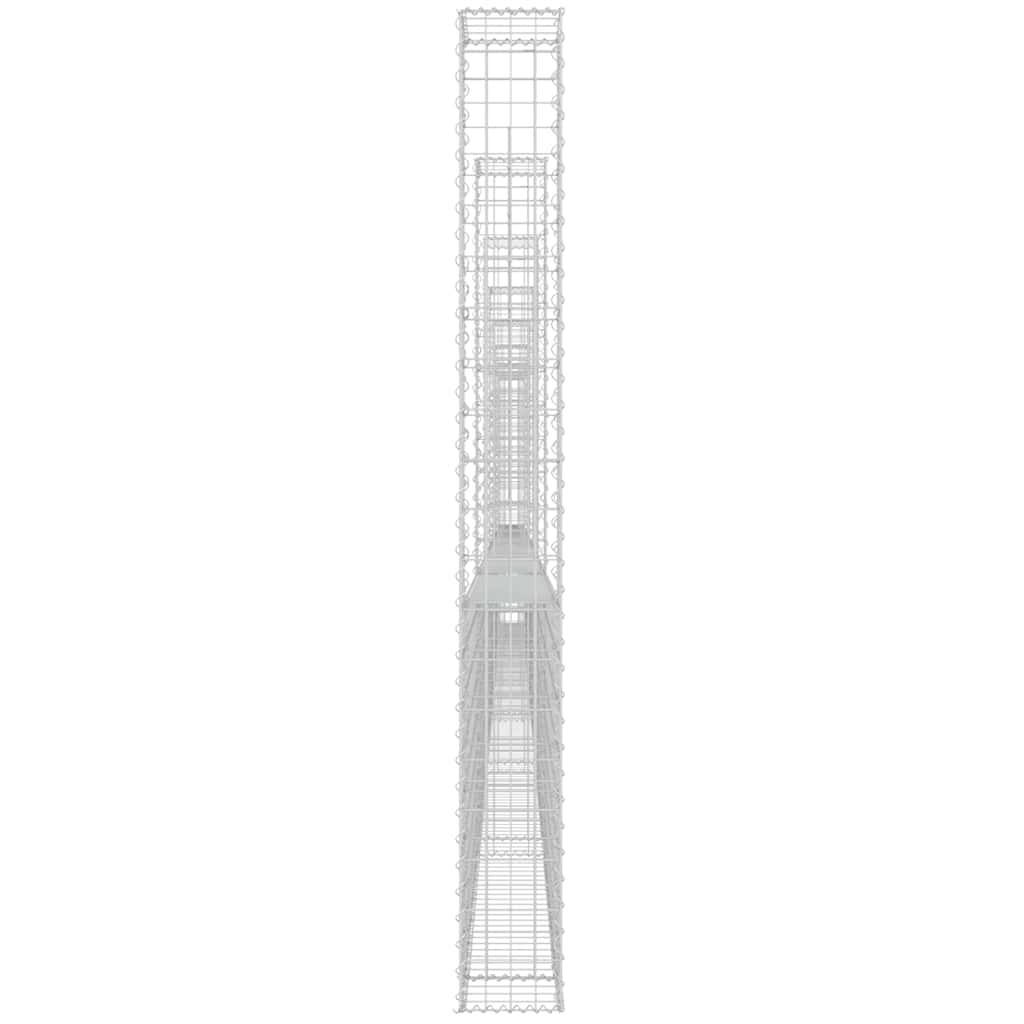 Gabionska košara U-oblika s 8 stupova 860x20x200 cm željezna