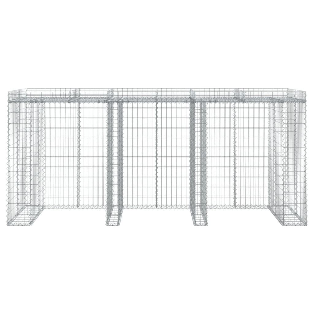 Gabionski zid za kantu za smeće 270x91x120 cm pocinčano željezo
