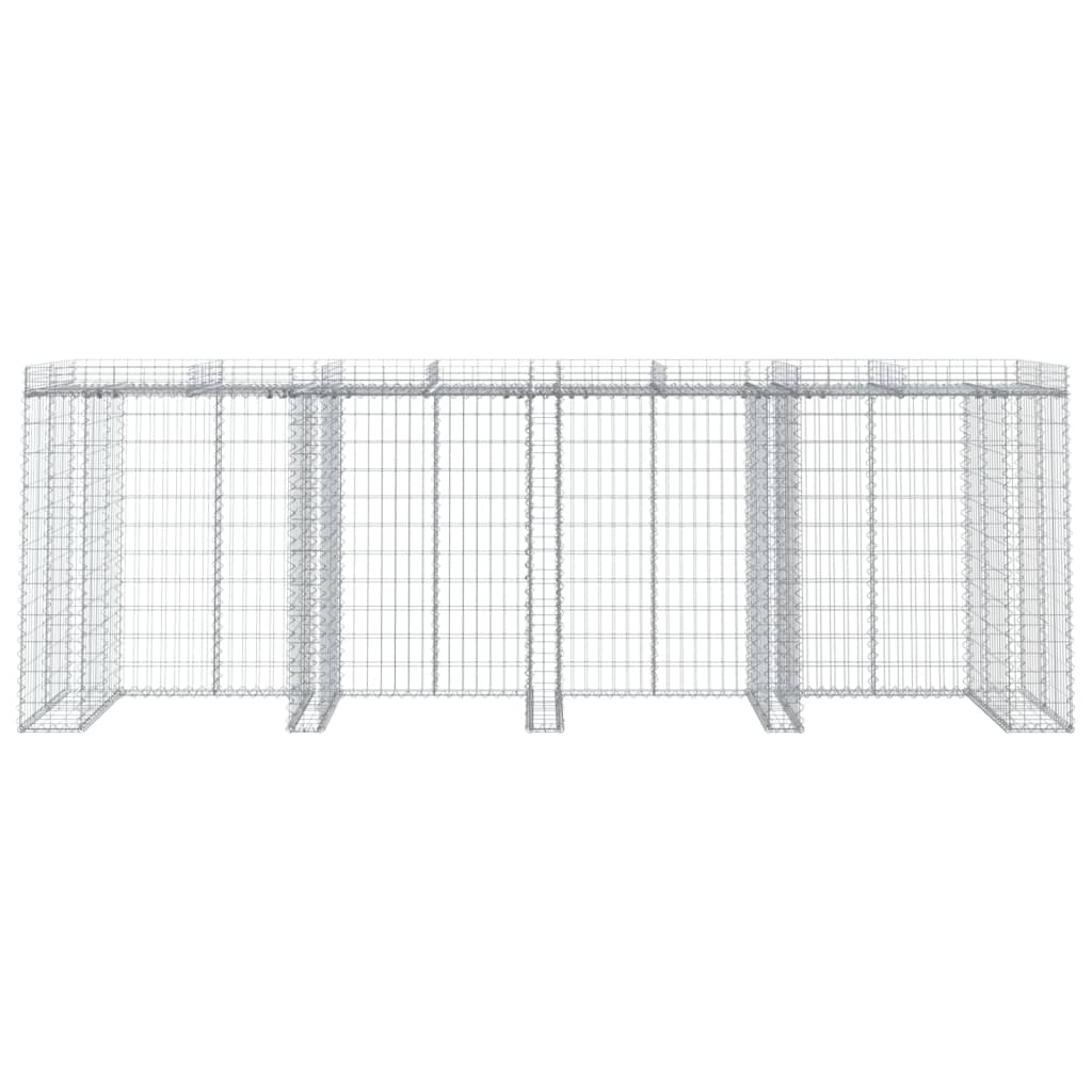 Gabionski zid za kantu za smeće 350x91x120 cm pocinčano željezo
