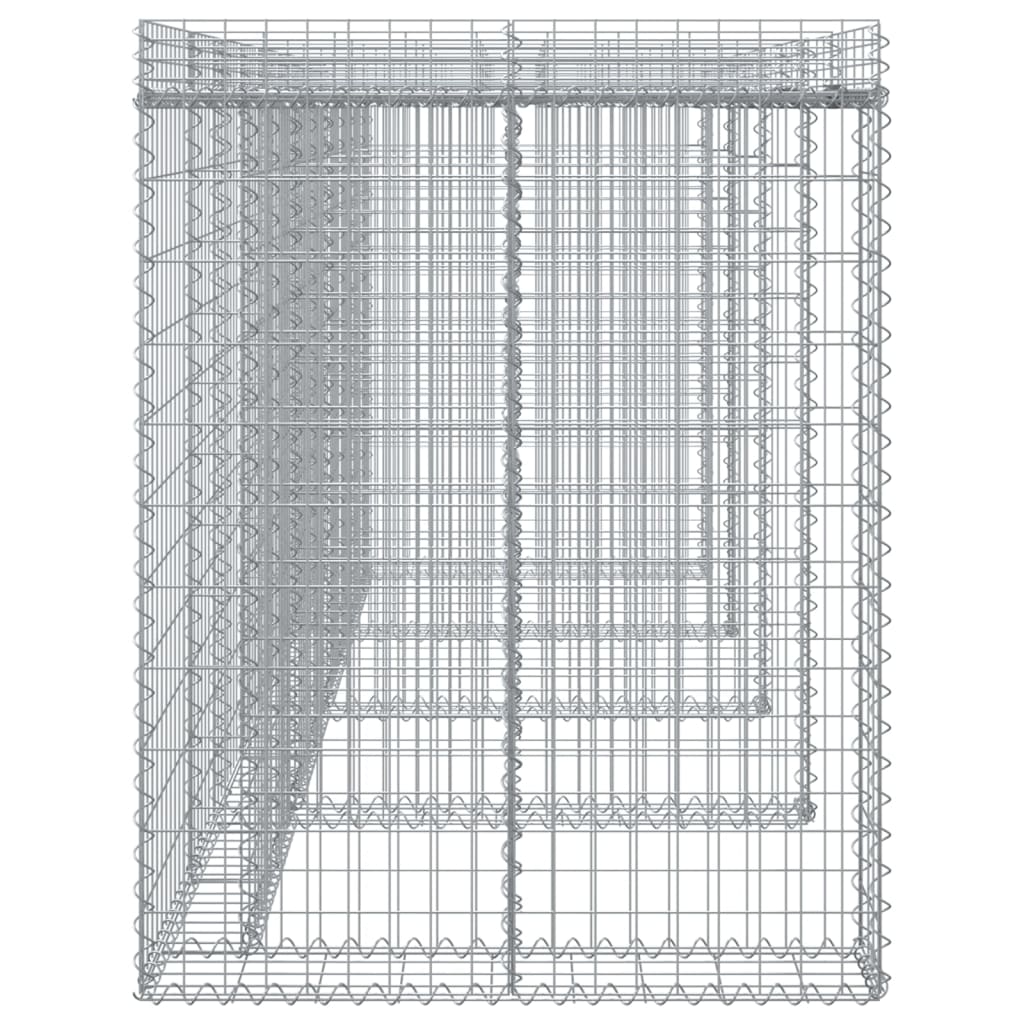 Gabionski zid za kantu za smeće 350x91x120 cm pocinčano željezo