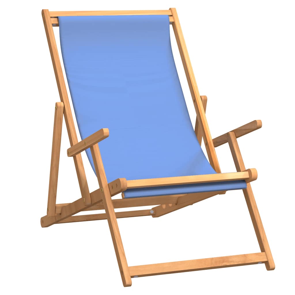 Sklopiva stolica za plažu od masivne tikovine plava